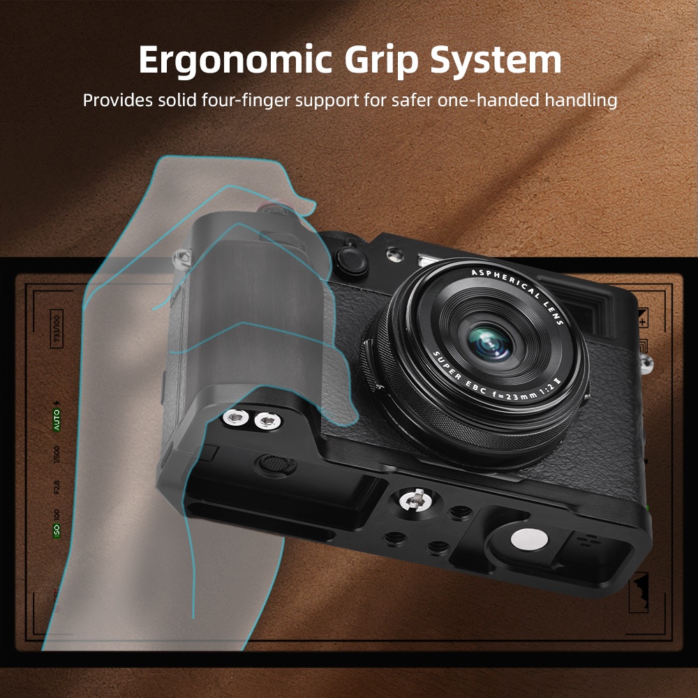 Fujifilm Camera X100Vi - ขาตั้งกล้องแบบ L Plate พร้อมที่จับสำหรับกล้อง X100VI อุปกรณ์เสริมสำหรับถ่ายภาพด้วยมือเดียว