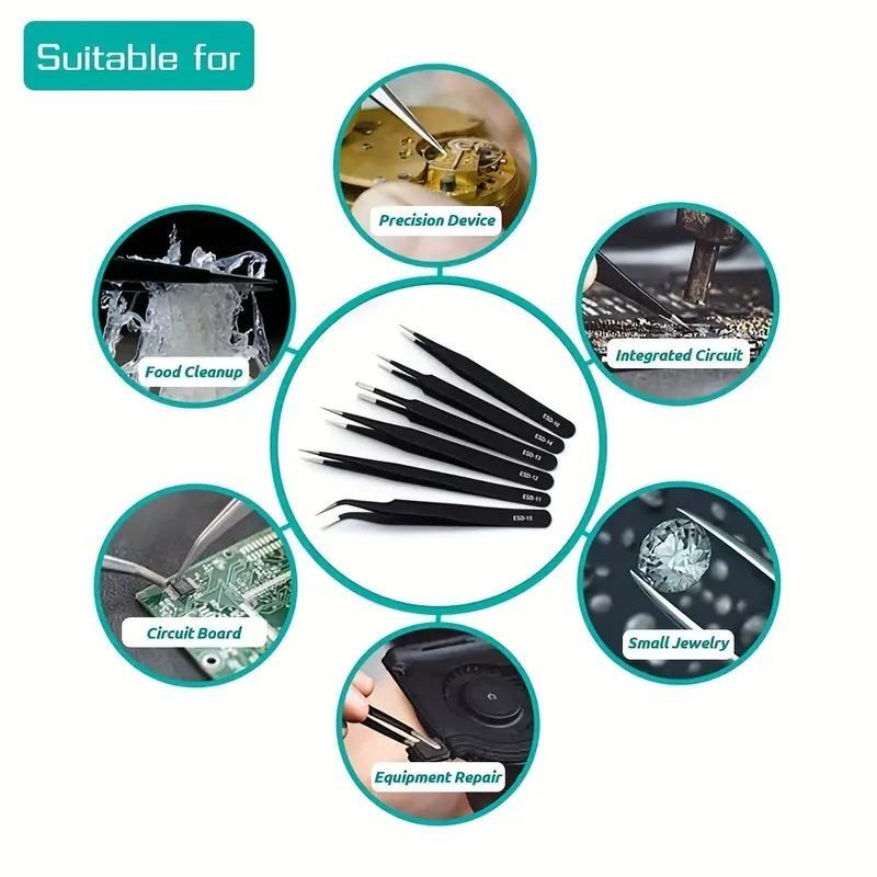 ชุดแหนบยาวความแม่นยำสูง 6 ชิ้น - Electronics Repair Tools บทวิจารณ์และราคา